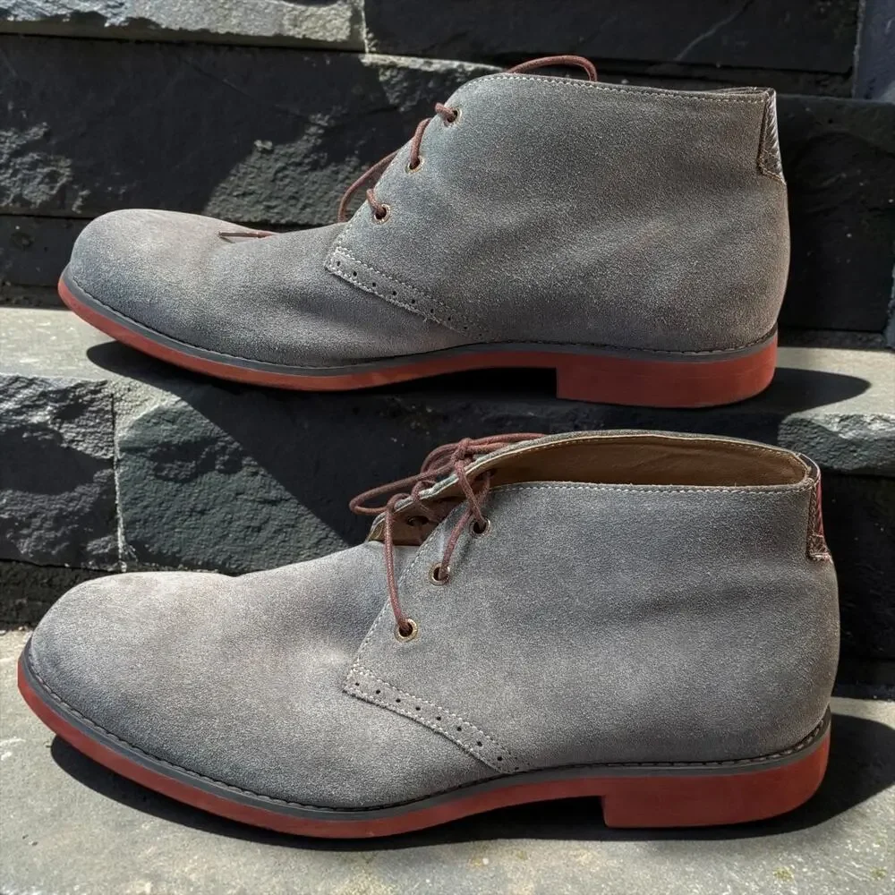 Men's SIze 10.5M JOHNSTON & MURPHY Gray Oiled Suede 